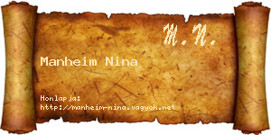 Manheim Nina névjegykártya